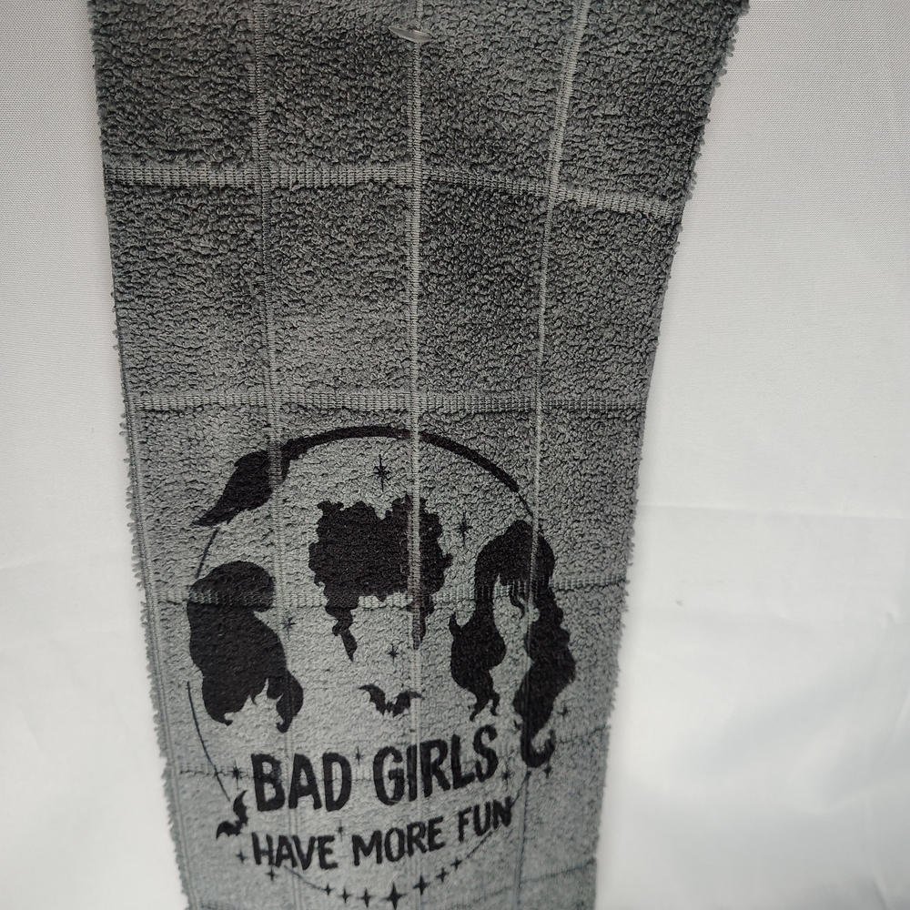 Gray Towel with Fun Graphic